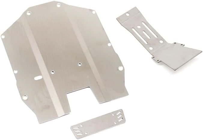 for YK DF7 4072 1/7 Remote Control Rear Straight Bridge Short Card Stainless Steel Guard Plate Metal Armor Chassis Armor Kit| | - - (Color: Silver)