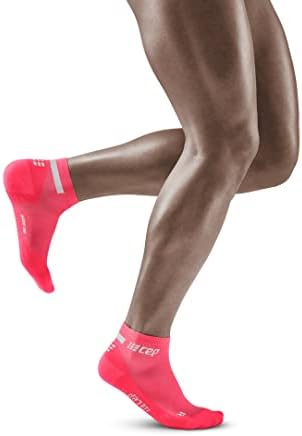 CEP Men’s Ankle Running Socks 4.0 | Performance Low Cut Compression Sock, Pink, Men, IV