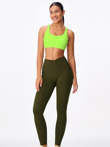 Image of Women's Strappy Sports Bras Light Compression Crop Criss Cross Back Padded Workout Yoga Bra Supportive U Neckline