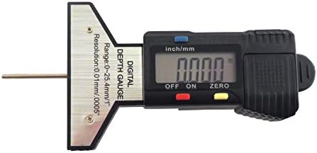 Taytools 0-1”, 0-25 mm, Digital Depth Gauge Gage, Digital Dial Indicator, Snap Depth Gauge, 0.0005” Resolution, Tire Tread Depth Gauge DDG