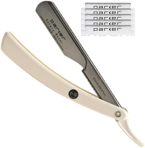 Parker PTW Push-Type Insert Load Barber Razor with 5 Half Blades