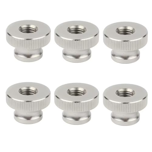 SYDARSYN M4 Knurled Thumb Nuts (Through Hole) 304 Stainless Steel High Head Round Knurled Knobs (6 pcs)