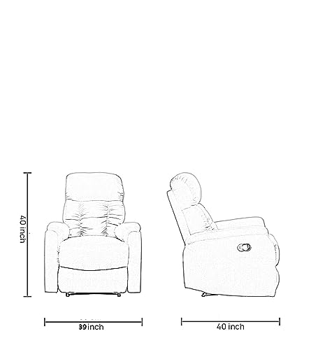 Image of Torque - Niccolo 1 Seater Fabric Manual Recliner | Recliner Sofa /Chair for Living Room, Bedroom, Office (Light Grey) | 1 Year Warranty