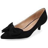 Journee Collection Womens Orana Pointed Toe Kitten Heel Pumps - 8 - Black