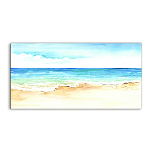 Art mural en verre trempé haut de gamme 120x60 cm motif plage tropicale