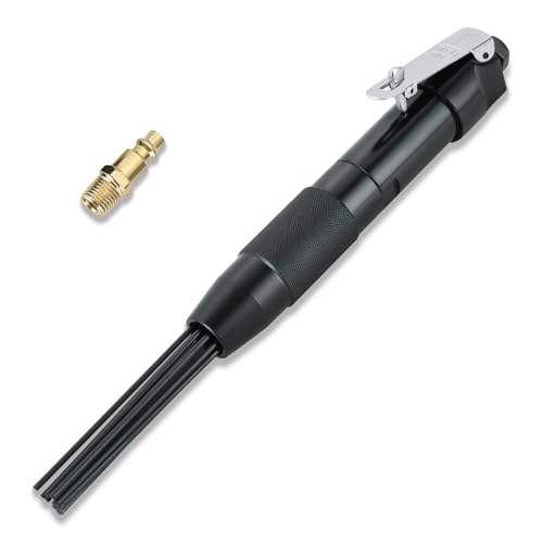 FLKQC Compact Air Needle Scaler 1/4 Air Powered Rust Paint Weld Remover Cleaner 90psi Needle Scaler for Removing Lag Rust Paint and Dirt
