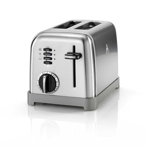 CUISINART CPT160E Stainless Steel Toaster, 2 Wide Bread Slots, 6 Toast Levels,...