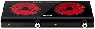 Infrared Double Burner Electric Cooktop - 1800W Portable Stove, Heat-up In Seconds, Countertop Cooktop for Dorm, Compatible with All Cookware