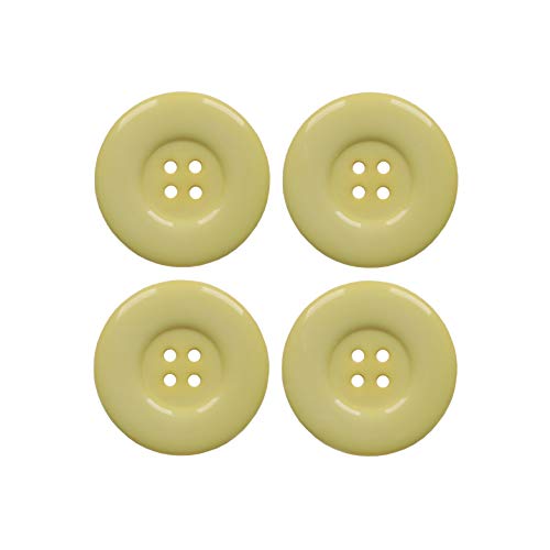 Yaka 50Pcs 4 Holes Round Sewing Resin Buttons1.5Inch/38Mm In Bulk For Environmental Sewing Fasteners Scrapbooking Diy Sewing Tailor Crafts Coats Clothe Fluorescent Yellow #TOP14
