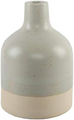 Flora Bunda 11 Inch H Two-Tone Speckle Ceramic Vase Stoneware,Sage