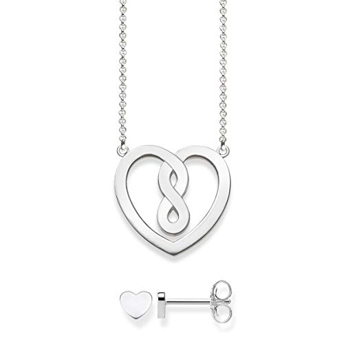 Thomas Sabo Necklace Heart Infinity Stud Earrings Heart Set 925 Sterling Silver SET0557-001-21-L42v