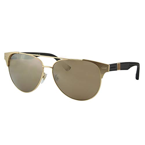 Chopard Mille Miglia SCH C32 349Z Men Black Rubber & Rose Gold Metal Polarized Pilot Sunglasses 60mm