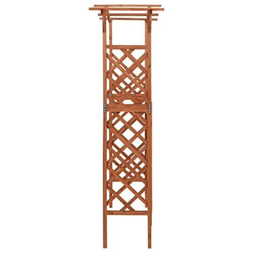 Vidaxl Solid Firwood Pergola With Gate Home Lawn Backyard Outdoor Garden Patio Terrace Balcony Wooden Entryway Flower Planter Arbor Arch #TOP2