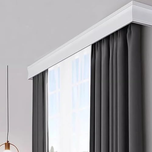 Rieles dobles de techo de 1,2 m con cenefa pelmet para cortinas Juego K 3