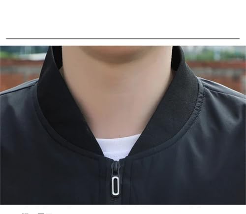 Men Business Casual Spring Blazer Stand Collar Professional Work Office Jacket Solid Color 6