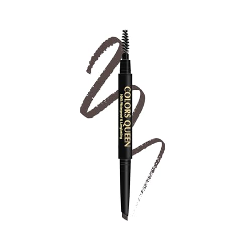 Colors Queen Brow Master Eyebrow Definer Pencil with Spoolie | Natural Looking Brows | Smudge Proof, Waterproof and Long Lasting Eyebrow Pencil (Brown)