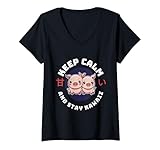 Photo Gallery donna kawaii pig mantieni la calma e resta kawaii carino amante dei maiali maglietta con collo a v Photo Gallery donna kawaii pig mantieni la calma e resta kawaii carino amante dei maiali maglietta con collo a v