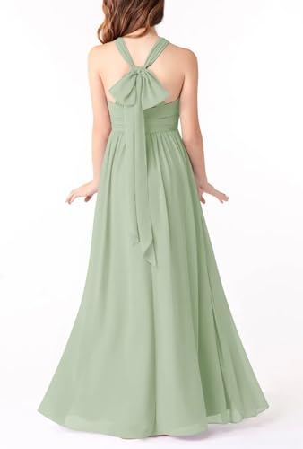 Chiffon Junior Bridesmaid Chiffon Dress Ruffle Flower Girl Dresses for Wedding A-Line Long Pageant Gown3