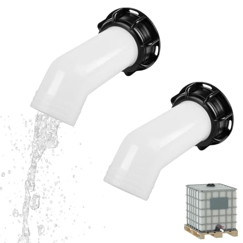 2 PCS Bec de Vidange avec Ecrou IBC, Buse de Vidange IBC, Vanne Cuve 1000L Robinet Cuve 1000L, S60x6 de RéServoir Buse Bouchon de Valve pour Réservoir d'eau de Jardin