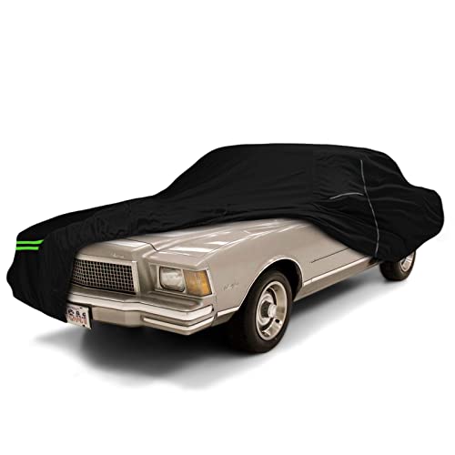Image of Waterproof Car Cover Compatible with Chevrolet Monte Carlo LS /SS 1978-1988, 210T All Weather Classic Car Covers with Zipper Door & Lock for Snow Rain Protection