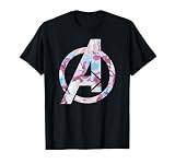 Marvel Avengers Logo Floral Super Hero T-Shirt