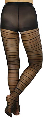 ToBeInStyle Women's Sheer Horizontal Striped Pantyhose2