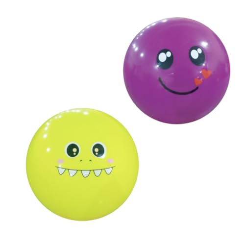 Image of GENIE'S Toy Bus 9-Inch Funny Faces Play Ball | Interactive | for Pool, Beach & Garden | Perfect for Outdoor & Indoor Play | PVC Ball for Kids & Adults I Pack of 2 (Multicolor)