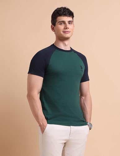 Image of U.S. POLO ASSN. Knitted Cotton T-Shirts for Men - 100% Cotton, Breathable & Comfortable, Half Sleeves Mens Casual T Shirts