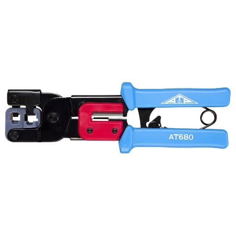 Allen Tel AT680 Multi-Function Crimping Tool with Ratchet Mechanism, Carbon Steel for RJ-11 and RJ-45 Modular Plugs Cover