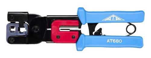 Allen Tel AT680 Multi-Function Crimping Tool with Ratchet Mechanism, Carbon Steel for RJ-11 and RJ-45 Modular Plugs