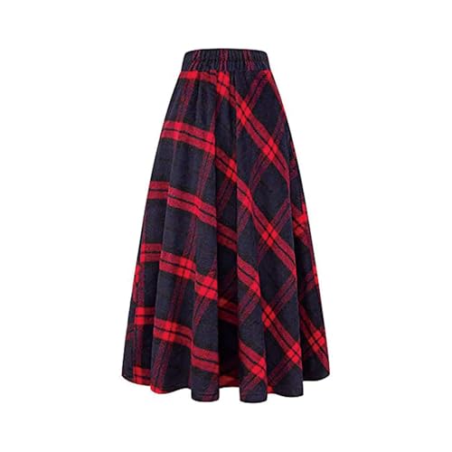 and Winter high Waisted mid Length Plaid Woolen Woolen Skirt with Large Swing2