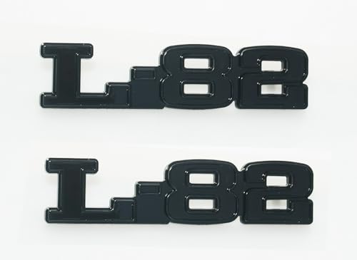 Image of 2Pc C3 75-79 L-82 Hood Restoration Emblems 3D Metal Badge Left and Right Sides Sticker Replacement for Corvette (Gloss Black)