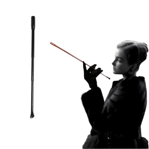 Eitonbu Audrey Style Vintage Extendable Cigarette Holder Vintage Metal Long Cigarette Hlder Long Old-Fashioned Cigarette Holder for Costume Cosplay Inspired by BATs(Black)