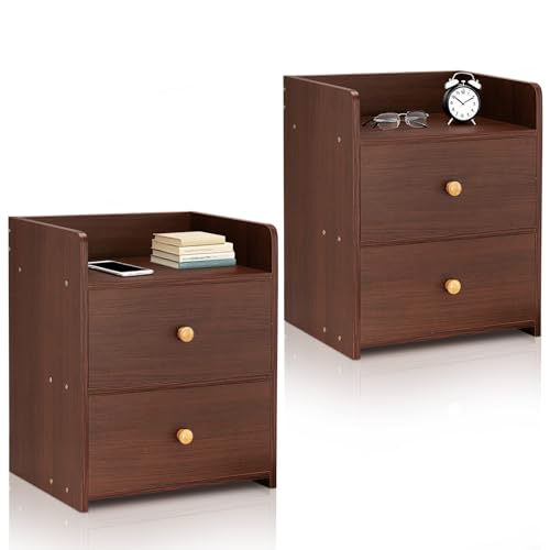 Listado de Buro de Noche de esta semana. 47 Ykioea 2PCS Mesita de Noche, Gabinete de Noche, Buros para recamara, Mesita de Noche Moderna de 2 Pisos, para Dormitorios, Sofás, Camas, Oficinas 36x30x45cm