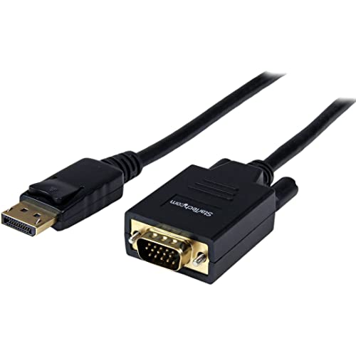 StarTech.com 6ft (1.8m) DisplayPort to VGA Cable - Active DisplayPort to VGA Adapter Cable - 1080p Video - DP to VGA Monitor Cable - DP 1.2 to VGA Converter - Latching DP Connector (DP2VGAMM6)