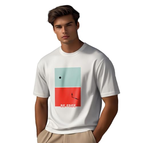 Image of Nobero 100% Cotton T Shirts for Men Stylish | Regular Fit | Graphic Printed T Shirts for Men 180 GSM Combed Cotton | Round Neck Half Sleeve