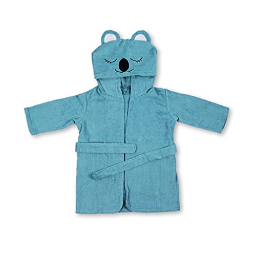 jilda-tex Kinder-Bademantel Badeponcho „Happy“ Tiermotiv mit Kapuze One Size 2-3 Jahre verschiedene Designs (Happy Koaola Grey) Cover