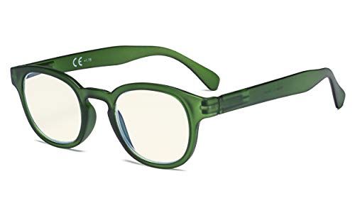 Eyekepper Ladies Computer Glasses - Blue Light Filter Readers Women - UV420 Protection Anti Glare Reading Glasses - Dark Green +0.75