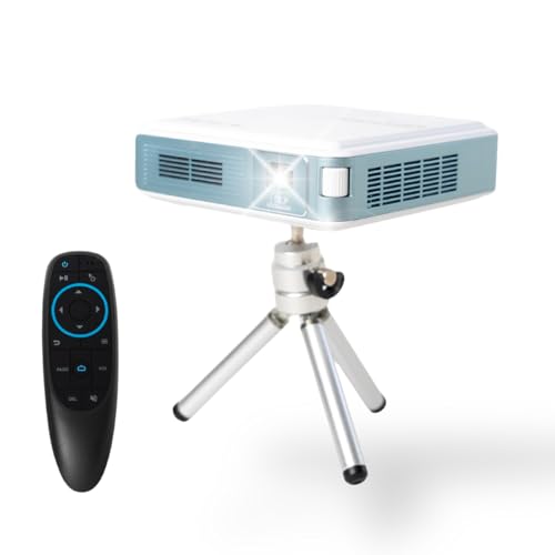 2024 Outdoor Portable Projector, EZCast J4a Rechargeable Android Projector - Built-in Battery & Speaker - 1080P Support Camping Projector, Compatible w/HDMI, USB, iPhone, Android, Tablet, Laptop