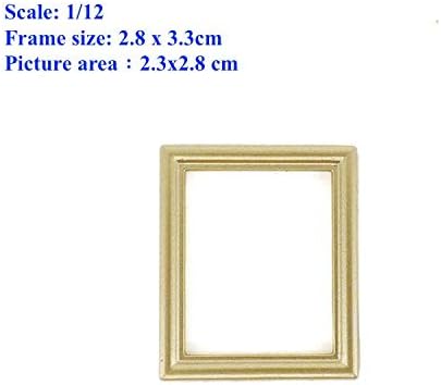 Miniatura 4 de 112 Escala casa de muñecas en miniatura decoración de pared marco de fotos marco dorado 3 marcos