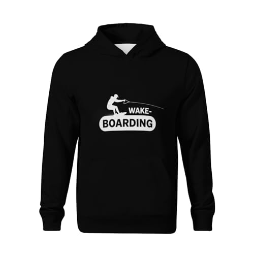Kids Vintage Wakeboarding Boys Girls Lightweight Kangaroo Pocket Fleece Hoodies2