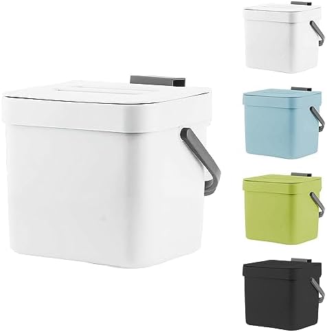 Contenitore Per Rifiuti Organici Da Cucina 6L &ndash; Con Manico E Staffa Da Parete (PPD WALLBN1)