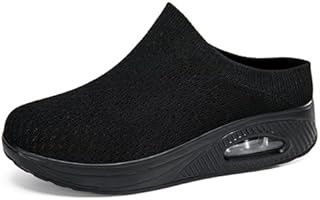 NELSBREX Orthopedic Mule Clogs for Women Stretch Knitted Platform Closed Round Toe Comfortable Breathable Air Cushion Walk...