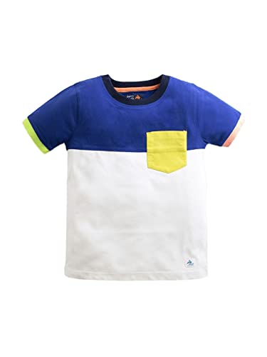 Image of Cherry Crumble Boys Multicolor Colourblocked Round Neck Half Sleeves Summer Life Tshirt