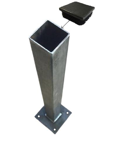 LeMétal – Poteau carré acier 100x100x3 mm (100 cms) - Longueur au choix de 50 à 300 cms - Bouchon plastique offert !