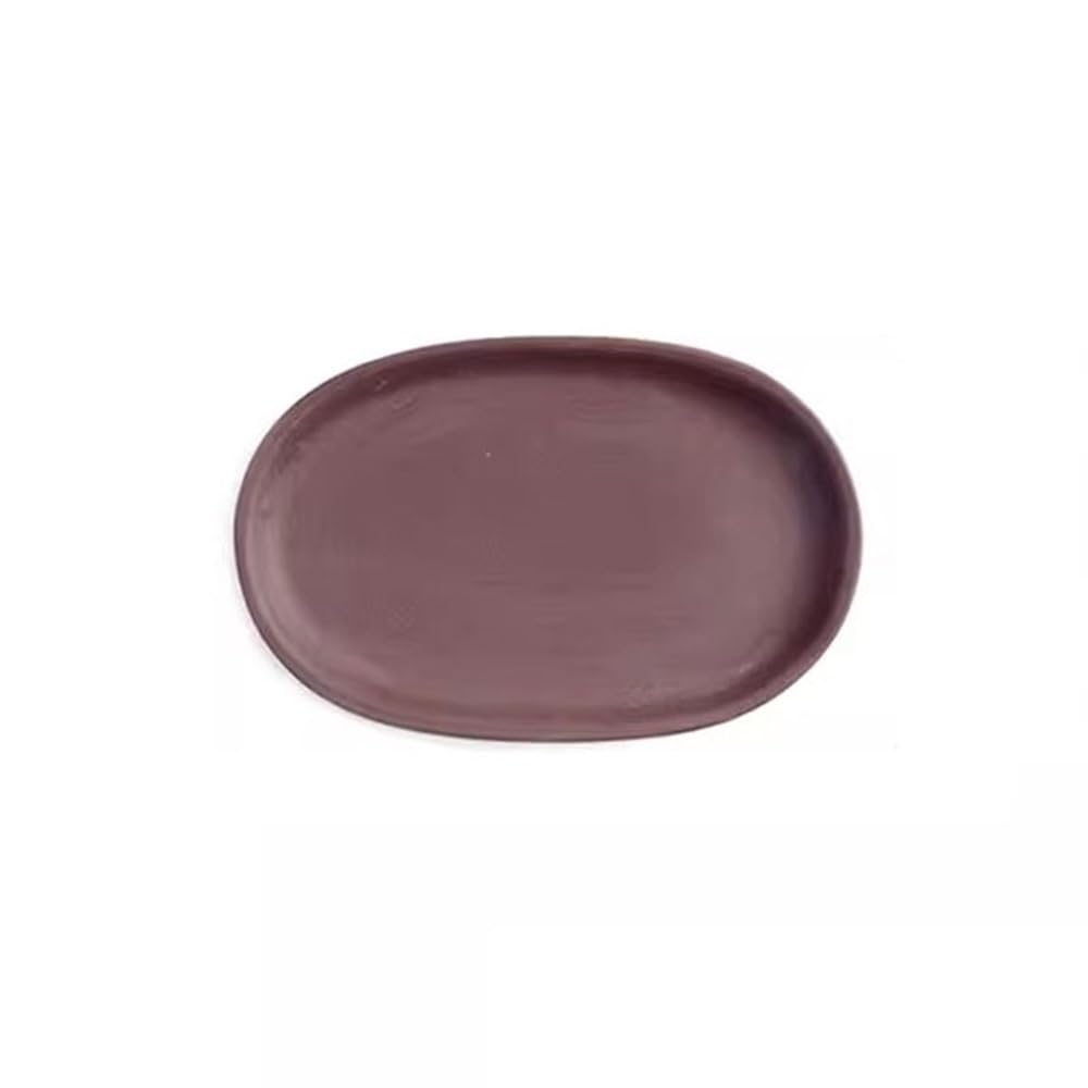 Kx9Lb8d plant saucer Elliptical Purple Sand Clay Plant Saucer, Home Gardening for Planter Drip Trays 5.9 Inch flower pot saucer(Purple)