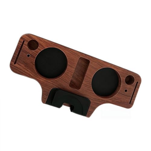 MoSundi Station de tampage en bois pour porte-filtres de 51 mm, 54 mm, 58 mm, support pour tamper à café avec distributeur de brosses, bois de sapelli en bois de hêtre et sapelli