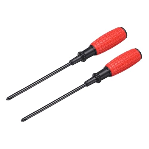 QUARKZMAN 2 Unidades Destornillador Phillips PH2 Longitud 12.2' Acero 45# Magnético Con Empuñadura Ergonomica Para Electrodomesticos Muebles Reparación Automotriz