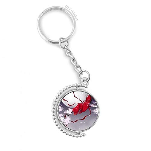 Porte-clé Chinese Red Moon Style Aquarelle DIYthinker cadeau culturel