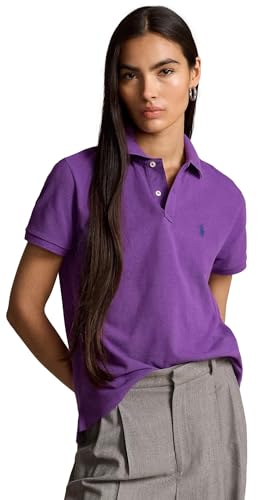 Image of Polo Ralph Lauren Women's Classic Fit Mesh Polo Shirt, PalomaPurple, Small